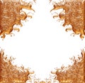 Ornamental Element in gold on isolated white.