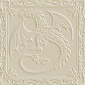 Ornamental emboss 3d chinese dragon gold seamless border pattern background with vintage frame. Zodiac sign, year of the Dragon.