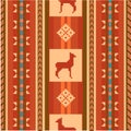 Ornamental ethnic pattern with lamas