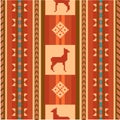 Ornamental ethnic pattern with lamas Royalty Free Stock Photo