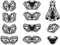 Ornamental eyes like owl and decorative elements