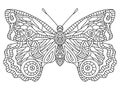 Ornamental fantasy butterfly bug hand-drawn vector illustration Royalty Free Stock Photo