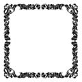 Filigree Heraldry Leaf Pattern Floral Border Frame Royalty Free Stock Photo