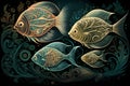 ornamental fish illustration, made by generative ai technology