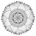 Ornamental floral mandala. Flower ornament pattern. Vector for adult coloring page or decoration Royalty Free Stock Photo