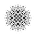 Ornamental floral mandala. Snowflake ornament pattern. Vector for adult coloring page or decoration. Creative interior