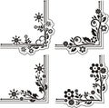 Ornamental Floral Vector Doodle Designs and Corners