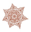Ornamental flower - decorative indian henna ornament. Mendi arabian vector Royalty Free Stock Photo