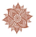 Ornamental flower - decorative indian henna ornament. Mendi arabian vector Royalty Free Stock Photo