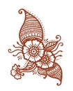 Ornamental flower - decorative indian henna ornament. Mendi arabian vector Royalty Free Stock Photo