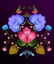 Ornamental flower design of Khokhloma a Russian style painting Royalty Free Stock Photo