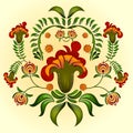 Ornamental flower design of Khokhloma a Russian style painting Royalty Free Stock Photo