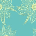 ornamental flower drawing - seamless pattern