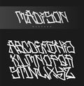 Ornamental font, handwritten typography vector illustration