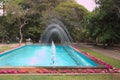 Ornamental fountain with jets of sparkling water Royalty Free Stock Photo