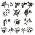 Ornamental frame corners in celtic style vector angle decoration set
