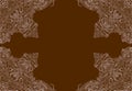 Ornamental frame. Decorative mandala border - light lines on orange brown Royalty Free Stock Photo