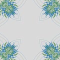 Ornamental frame. Decorative organic border - corners - strong blue and green Royalty Free Stock Photo