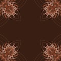 Ornamental frame. Decorative organic border - corners - warm brown pink and orange Royalty Free Stock Photo