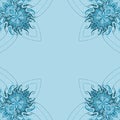 Ornamental frame. Decorative organic border - corners - turquoises