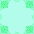 Ornamental frame. Decorative water stains border - corners - green on turquoise Royalty Free Stock Photo