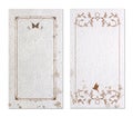 Ornamental frames for playing and tarot cards, invitations, menus, social networks... on aged and stained paper background