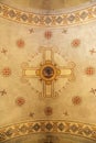 Ornamental fresco ceiling in the Chapel of Moses, Israel Royalty Free Stock Photo