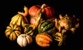 Ornamental gourds, Caravaggio lighting style Royalty Free Stock Photo