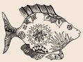 Ornamental graphic fish.