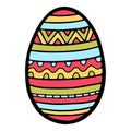 Ornamental Happy Easter egg icon, hand drawn style Royalty Free Stock Photo