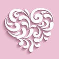 Ornamental heart with paper swirls