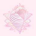 Ornamental heart print. St. Valentine card. Royalty Free Stock Photo