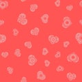 Ornamental Heart Random Seamless Pattern