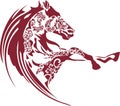 Red horse symbol on white for your creative designs