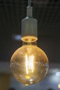 ornamental incandescent lamp with helicoidal filament for a relaxed atmosphere.