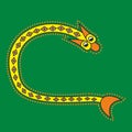 Ornamental initial letter C as snake