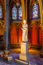 Ornamental interior of Lower chapel of Sainte-Chapelle Royalty Free Stock Photo