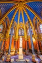 Ornamental interior of Lower chapel of Sainte-Chapelle Royalty Free Stock Photo