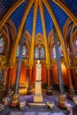 Ornamental interior of Lower chapel of Sainte-Chapelle Royalty Free Stock Photo