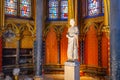 Ornamental interior of Lower chapel of Sainte-Chapelle Royalty Free Stock Photo