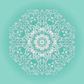 Ornamental lace pattern background with many details looks like crocheting handmade lace lacy arabesque designs. Vector