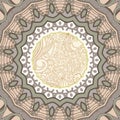 Ornamental lace pattern. Circle.