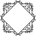 Ornamental of leaf floral frame, element design, for banner or poster. Vector Royalty Free Stock Photo