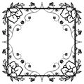 Ornamental of leaf floral frame, element design, for banner or poster. Vector Royalty Free Stock Photo