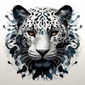 Ornamental Leopard Painting: Atmospheric Illusionism With Tattooed Features