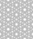 Ornamental linear pattern. Detailed vector illustration. Seamless black and white texture. Mandala design element.