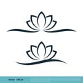 Ornamental Lotus Lily water Flower Icon Vector Logo Template Illustration Design. Vector EPS 10 Royalty Free Stock Photo