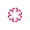 Ornamental Love Flower Logo Template Illustration Design. Vector EPS 10 Royalty Free Stock Photo