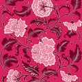 Ornamental magenta pink colored antique floral vintage pattern with peony flowers. Hand drawn organic background. Asian texture Royalty Free Stock Photo