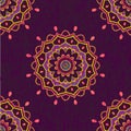 Ornamental mandala seamless pattern